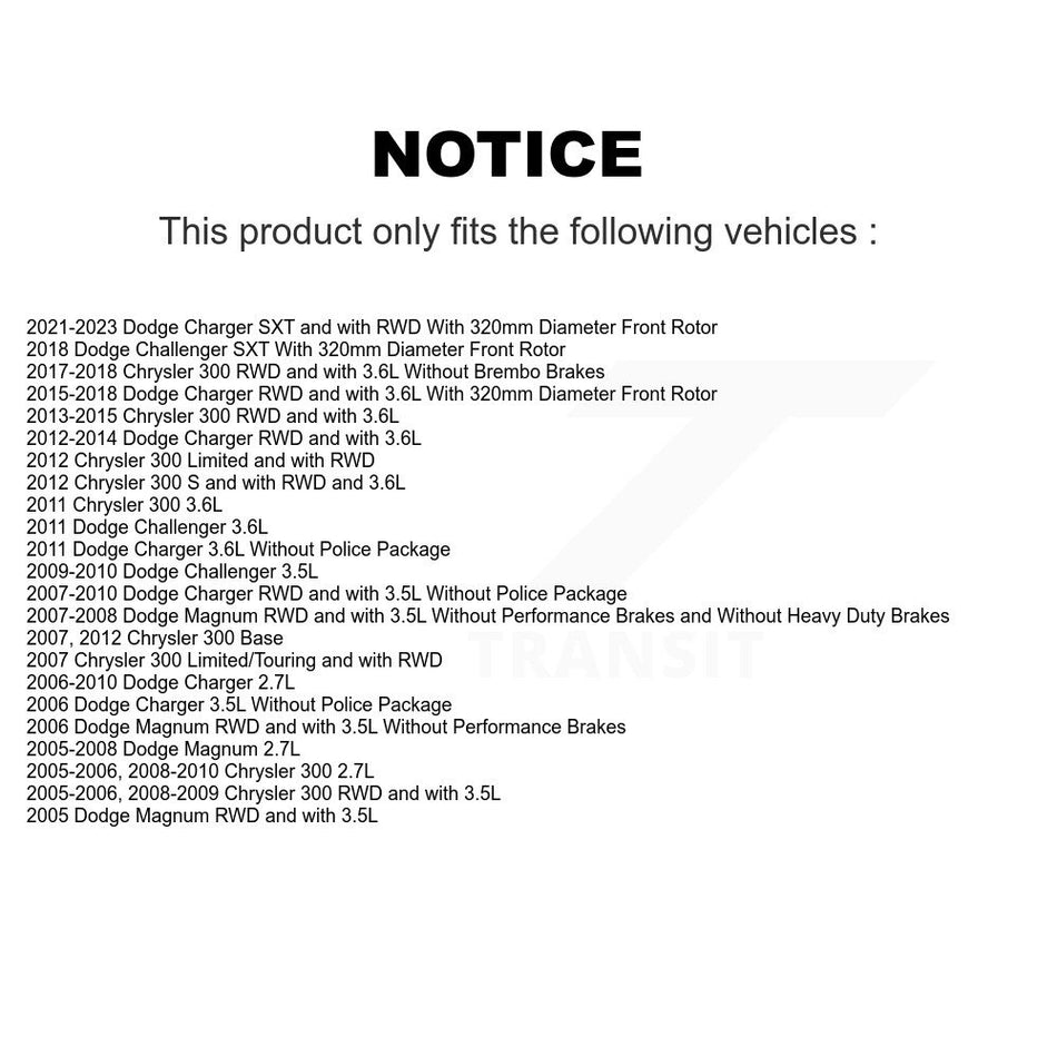 Front Rear Coated Drilled Slotted Disc Brake Rotors And Semi-Metallic Pads Kit For Dodge Charger Chrysler 300 Challenger Magnum KDS-100226