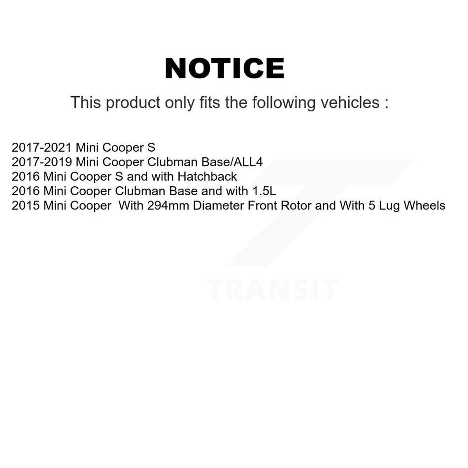 Front Coated Drilled Slotted Disc Brake Rotors And Semi-Metallic Pads Kit For Mini Cooper Clubman KDS-100703