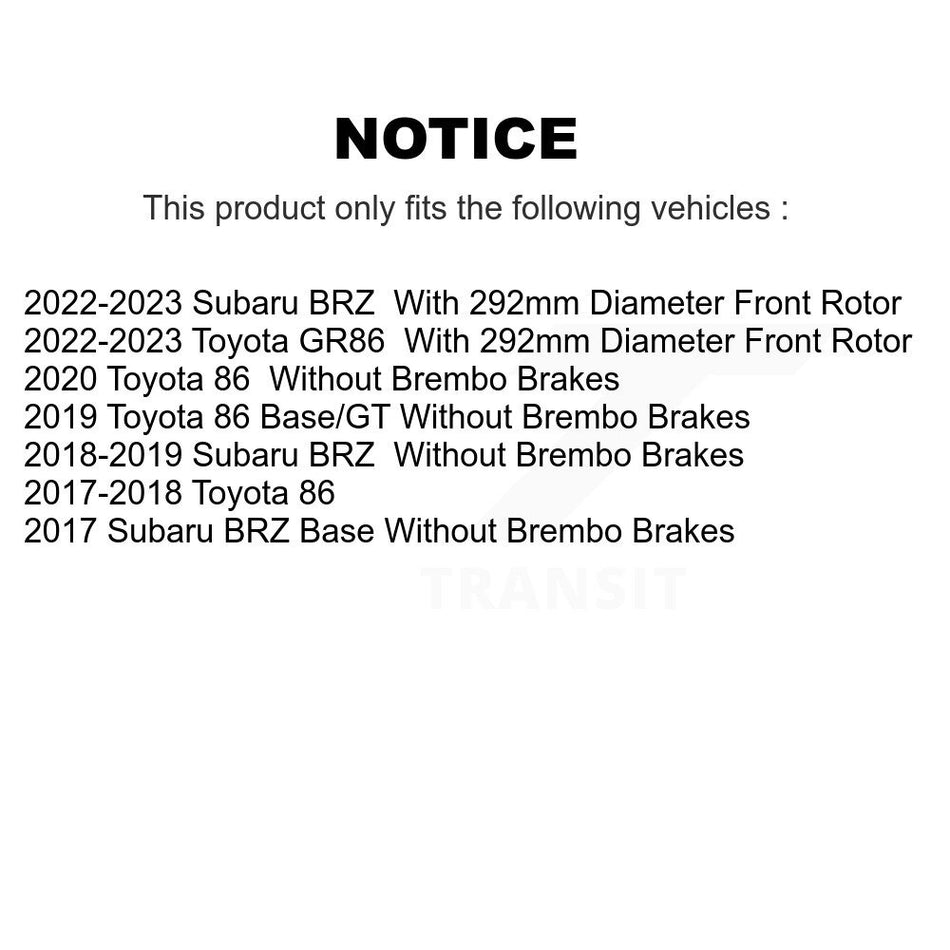 Front Rear Coated Drilled Slotted Disc Brake Rotors And Semi-Metallic Pads Kit For Toyota 86 KDS-100725