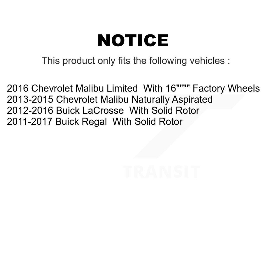 Rear Coated Drilled Slotted Disc Brake Rotors And Semi-Metallic Pads Kit For Chevrolet Malibu Buick LaCrosse Regal Limited KDS-100782