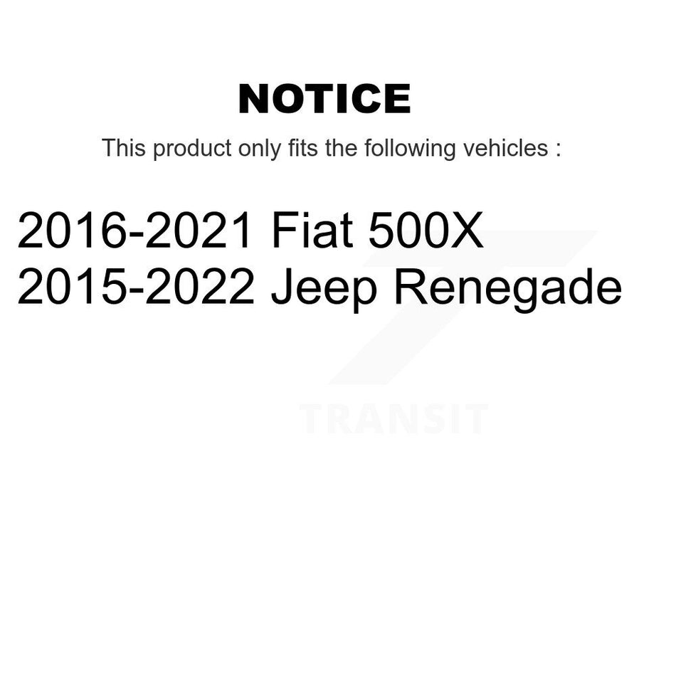 Front Rear Drill Slot Disc Brake Rotors Semi-Metallic Pad Kit For Jeep Renegade Fiat 500X KDS-100969