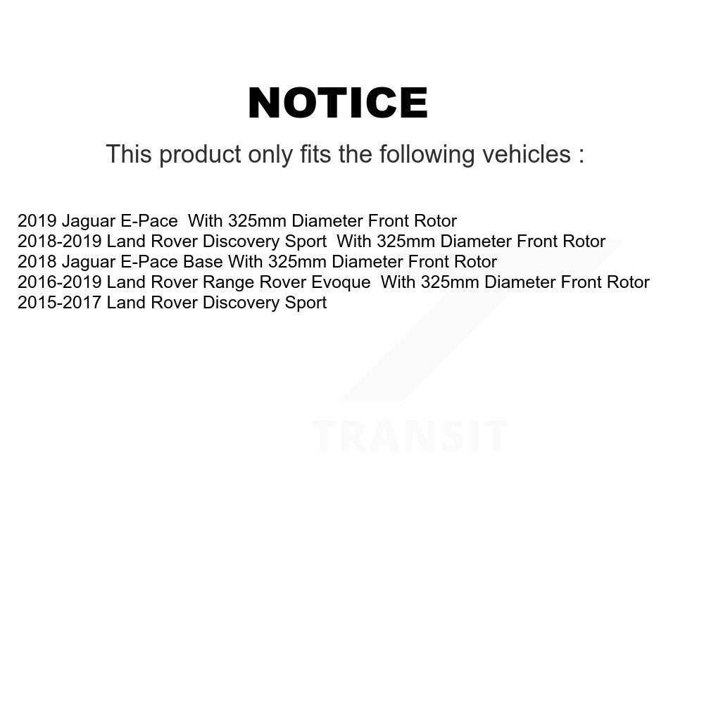 Front Drilled Slot Brake Rotor Semi-Metallic Pad Kit For Land Rover Discovery Sport Range KDS-101019