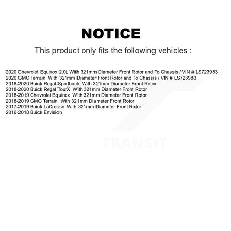 Front Drill Slot Disc Brake Rotor Semi-Metallic Pad Kit For Chevrolet Equinox GMC Terrain KDS-101049