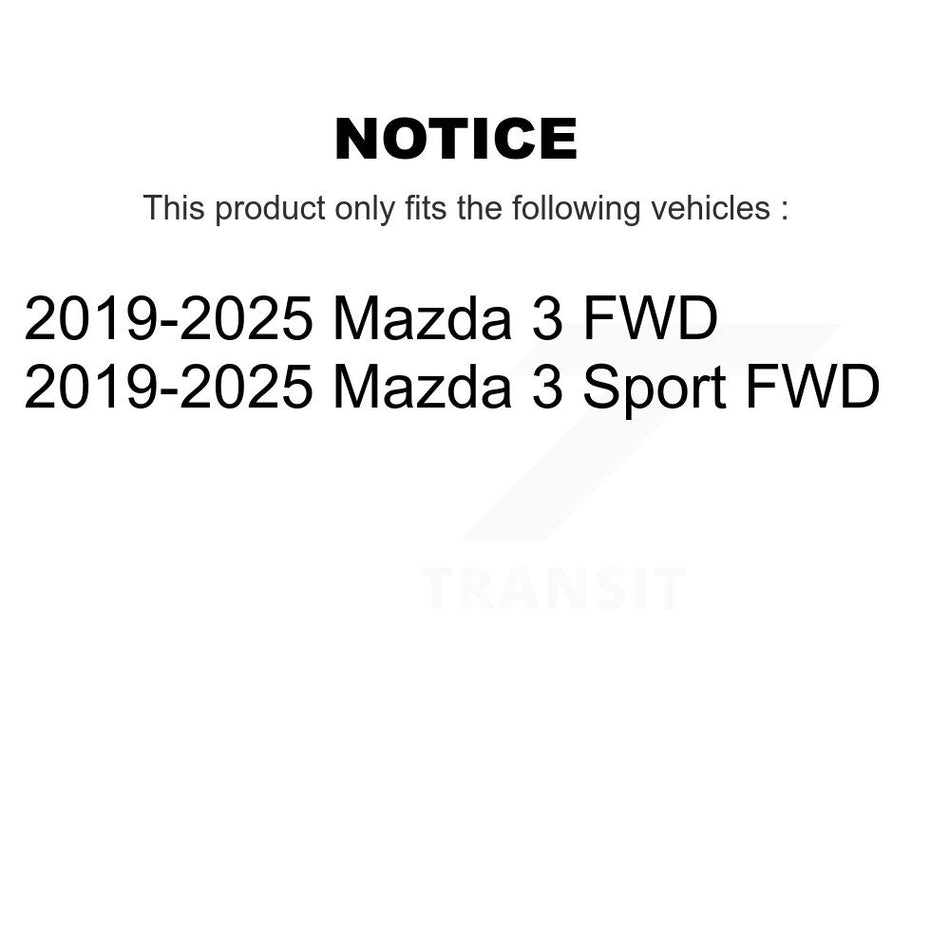 Front Rear Coated Drill Slot Disc Brake Rotor Semi-Metallic Pad Kit For Mazda 3 Sport FWD KDS-101125