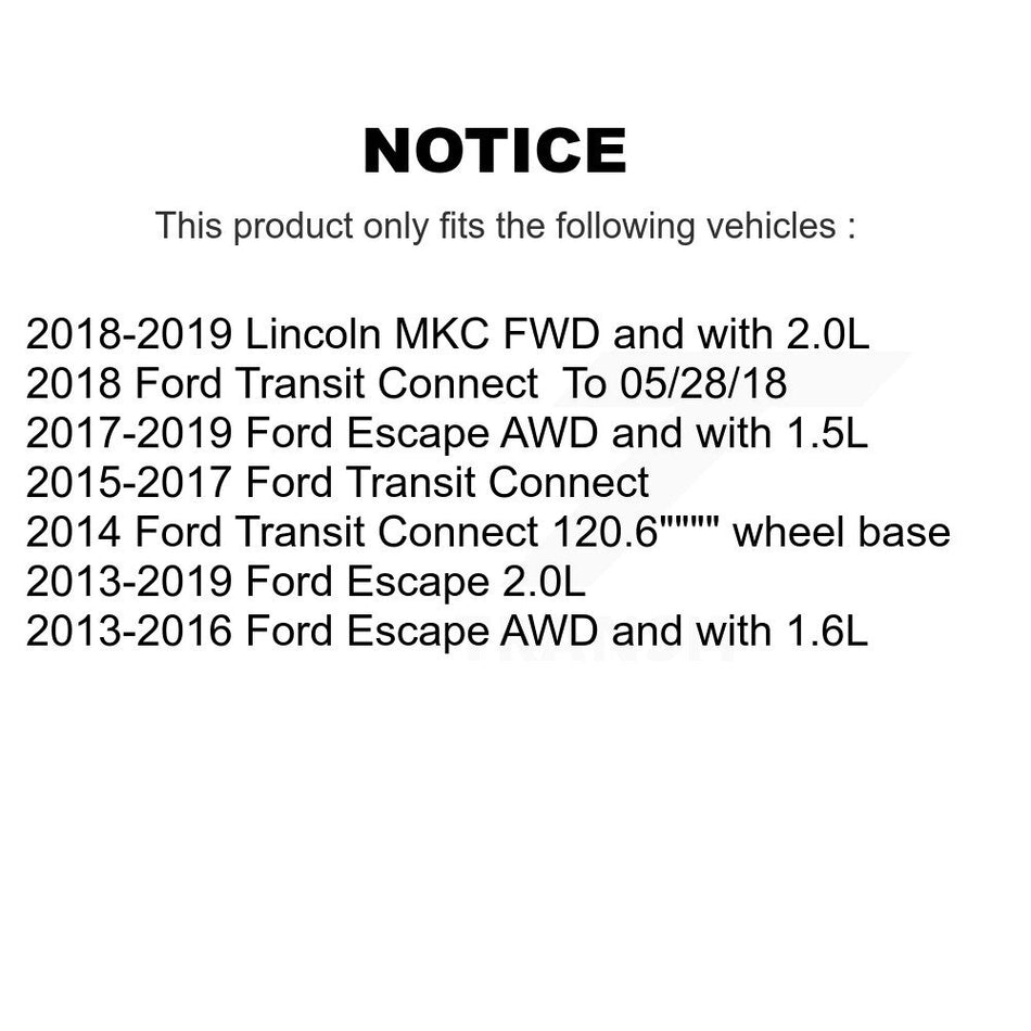 Front Coated Drilled Slotted Disc Brake Rotors And Ceramic Pads Kit For Ford Escape Connect Lincoln MKC KDT-100107