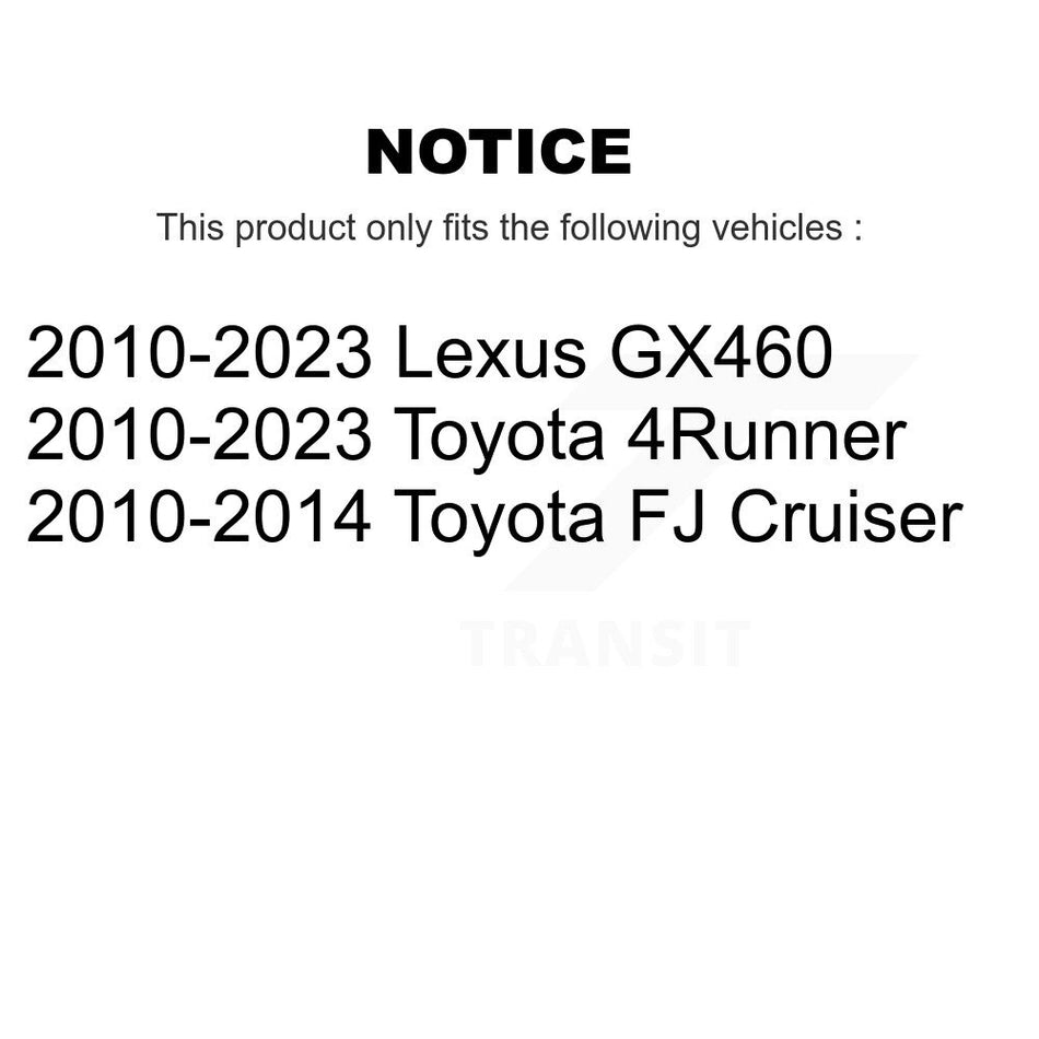 Rear Coated Drilled Slotted Disc Brake Rotors And Ceramic Pads Kit For Toyota 4Runner Lexus GX460 FJ Cruiser KDT-100527