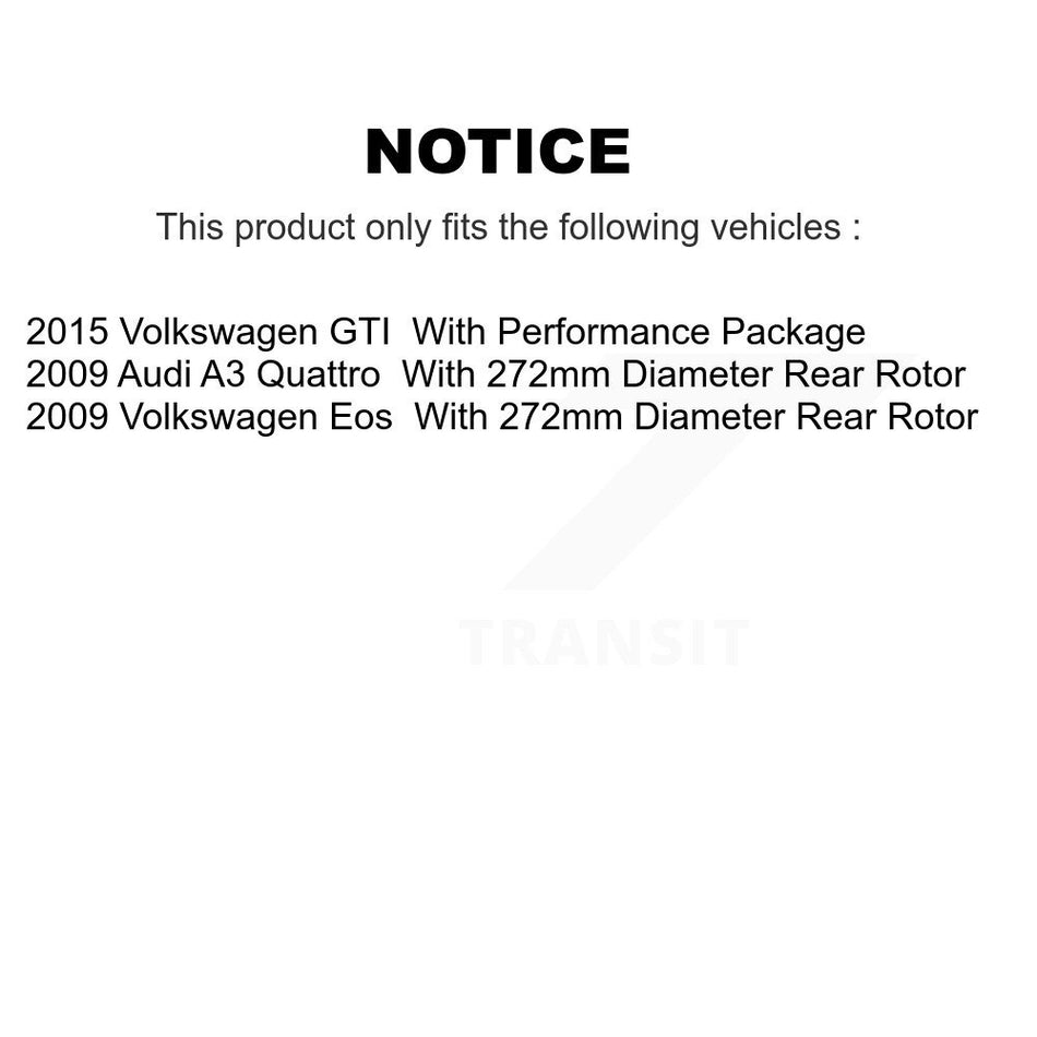 Rear Coated Drilled Slotted Disc Brake Rotors And Ceramic Pads Kit For Volkswagen GTI KDT-100531