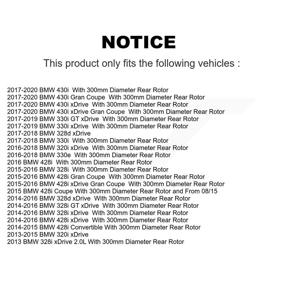 Rear Coated Drilled Slotted Disc Brake Rotors And Ceramic Pads Kit For BMW 328i xDrive 320i 330i 428i 430i Gran Coupe GT 328d KDT-100558