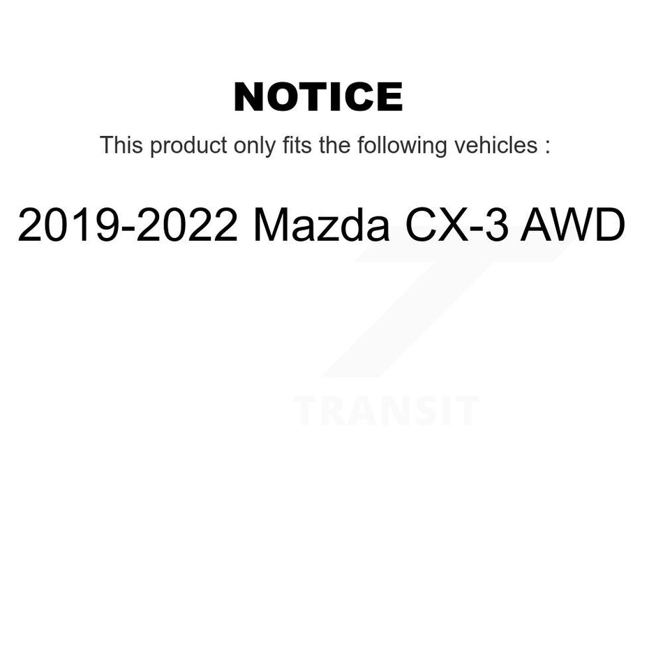 Front Rear Coated Drilled Slotted Disc Brake Rotors And Ceramic Pads Kit For 2019-2021 Mazda CX-3 AWD KDT-100609