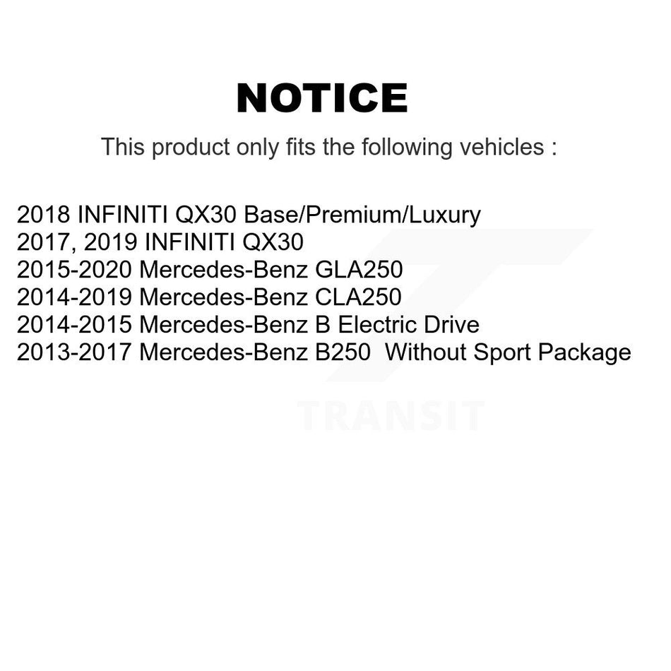 Front Coated Drilled Slotted Disc Brake Rotors And Ceramic Pads Kit For Mercedes-Benz GLA250 CLA250 INFINITI QX30 KDT-100729