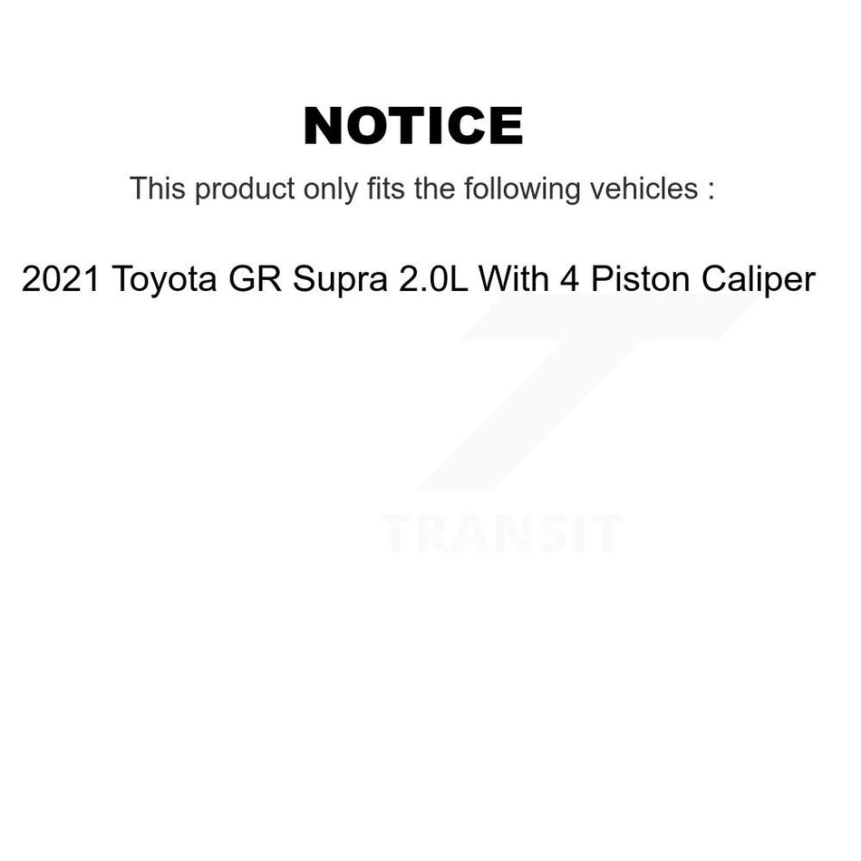 Front Drill Slot Brake Rotor Ceramic Pad Kit For 21 Toyota GR Supra With 4 Piston Caliper KDT-101273