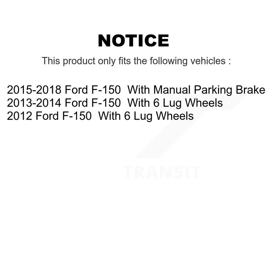 Rear Disc Drilled & Slotted Rotors Ceramic Pads Parking Shoes Hardware Kit For Ford F-150 KDT-101645