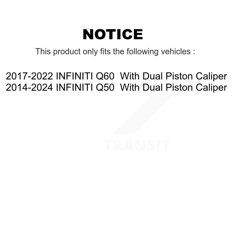 Front Rear Coated Drilled Slotted Disc Brake Rotor & Ceramic Pad Kit For INFINITI Q50 Q60 KDT-101886