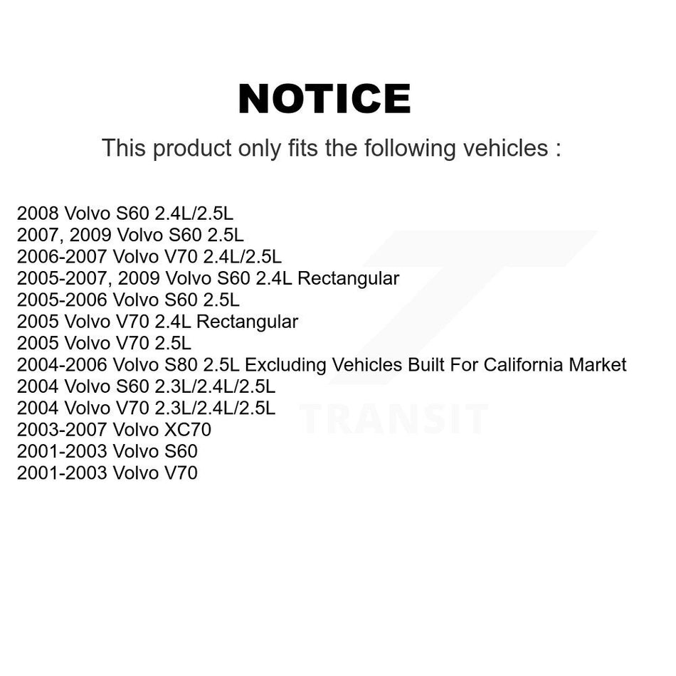 1x Air + 1x Cabin Filter (2 Total) Kit For Volvo S60 XC70 V70 S80 KFL-100212