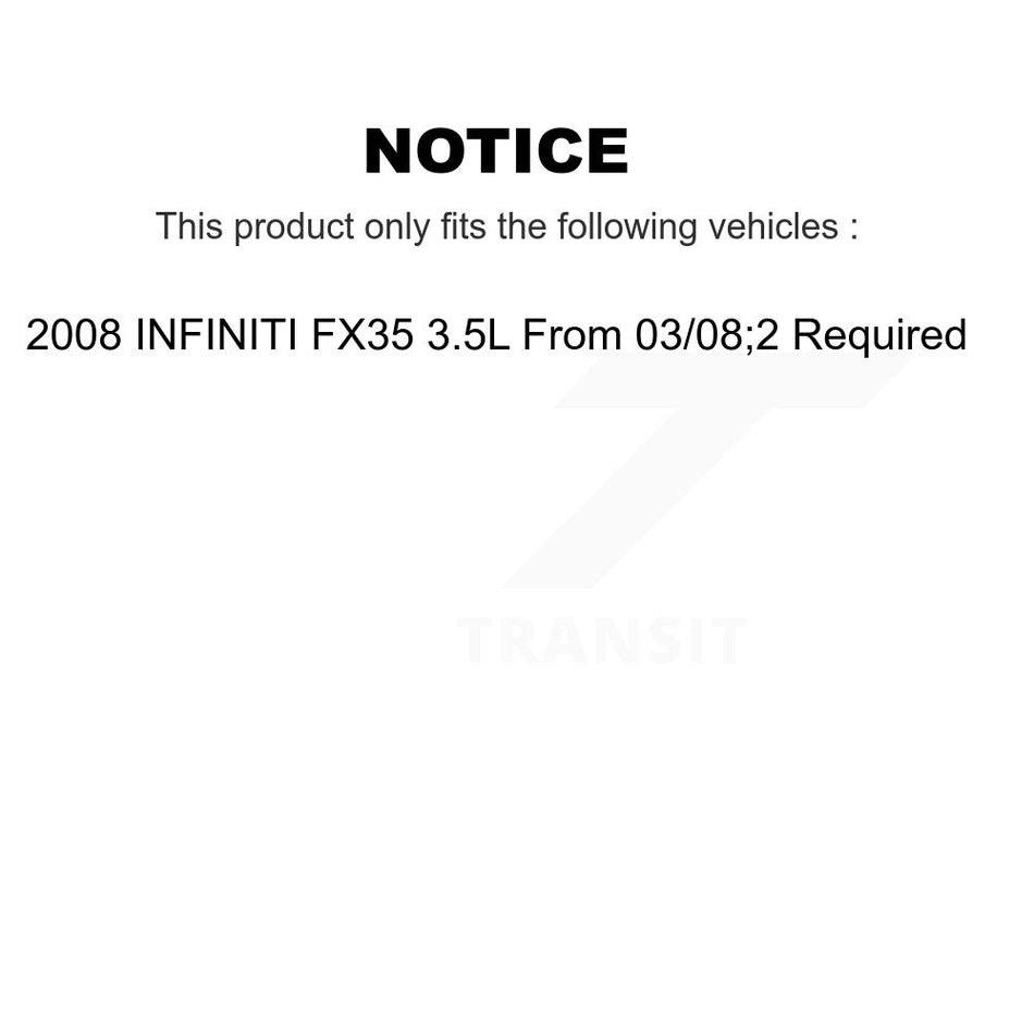 1x Air + 1x Cabin Filter (2 Total) Kit For 2008 INFINITI FX35 3.5L From 03 08;2 Required KFL-100224