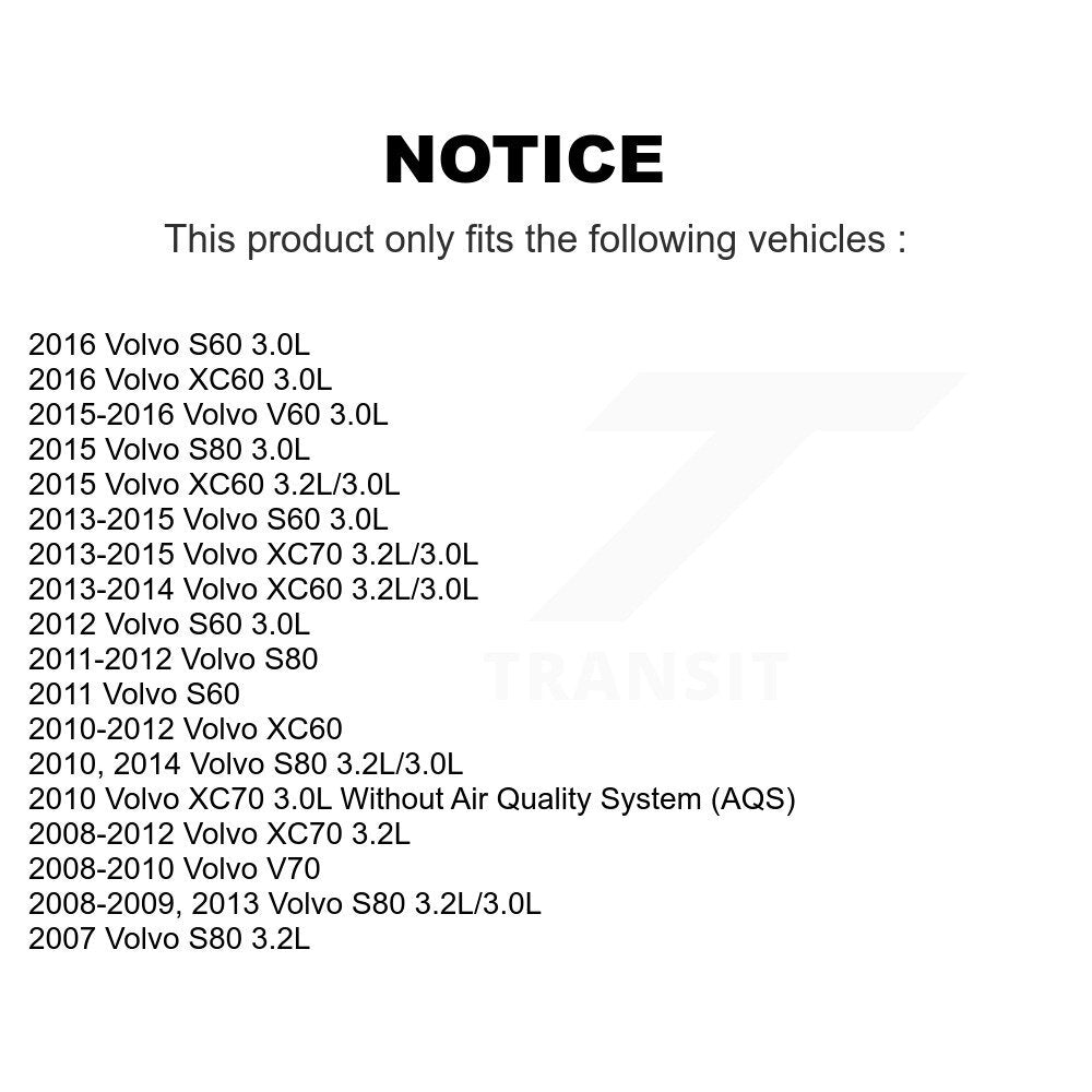 1x Air + 1x Cabin Filter (2 Total) Kit For Volvo XC60 XC70 S60 S80 V60 V70 KFL-100310
