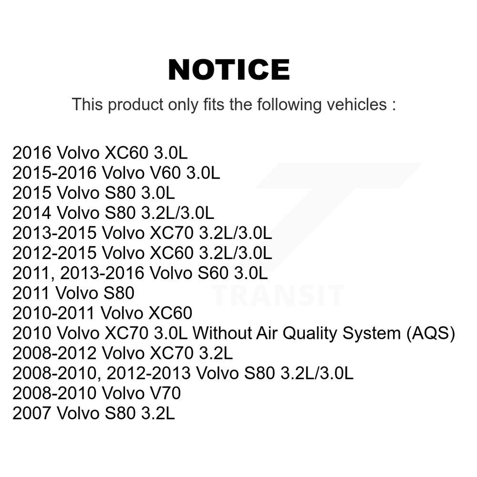 1x Air + 1x Cabin + 1x Engine Cartridge Oil Filter (3 Total) Kit For Volvo XC60 XC70 S60 KFM-100424
