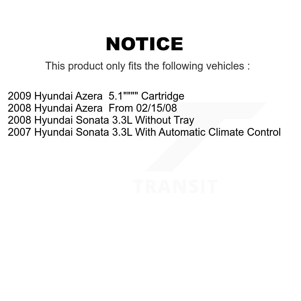 1x Air + 1x Cabin + 1x Engine Cartridge Oil Filter (3 Total) Kit For Hyundai Sonata Azera KFM-100437