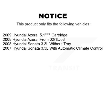 1x Air + 1x Cabin + 1x Engine Cartridge Oil Filter (3 Total) Kit For Hyundai Sonata Azera KFM-100437