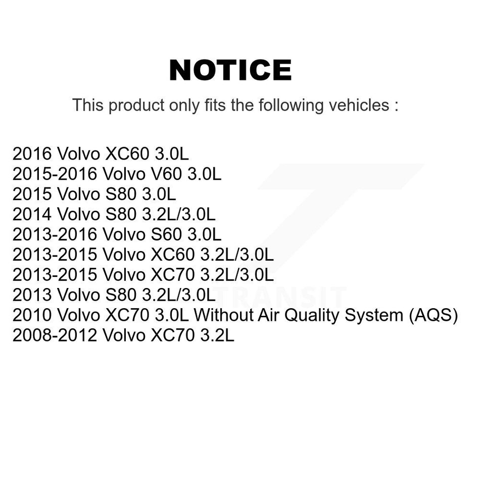 1x Air + 1x Cabin + 1x Engine Cartridge Oil Filter (3 Total) Kit For Volvo XC70 XC60 S60 KFM-104453