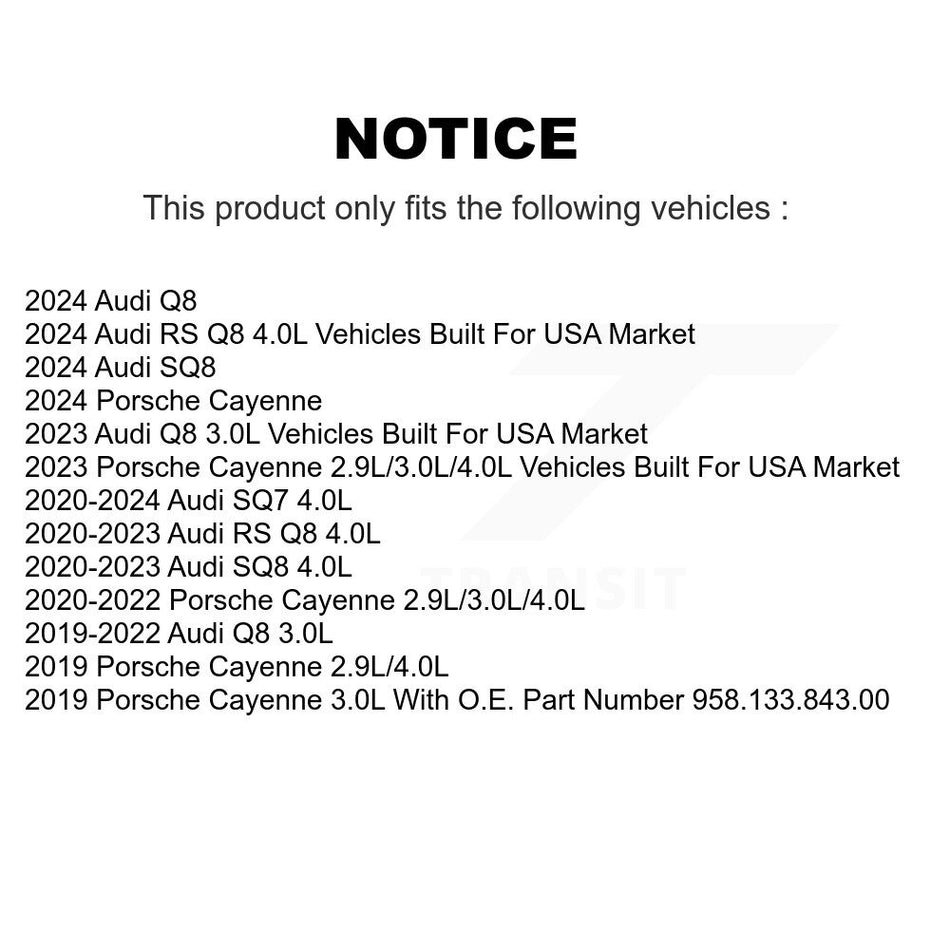 1x Air + 1x Cabin + 1x Engine Cartridge Oil Filter (3 Total) Kit For Porsche Cayenne Audi KFM-104759