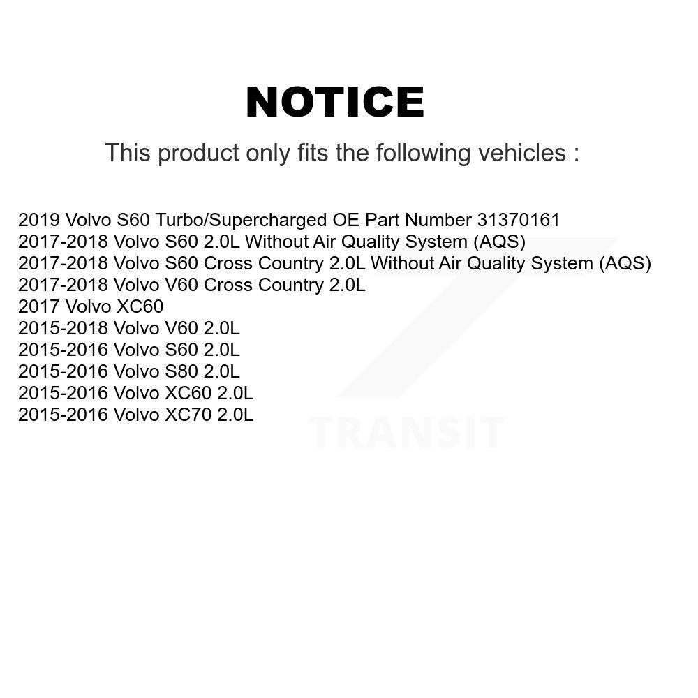 1x Air + 1x Cabin + 1x Engine Cartridge Oil Filter (3 Total) Kit For Volvo XC60 S60 V60 KFM-104784