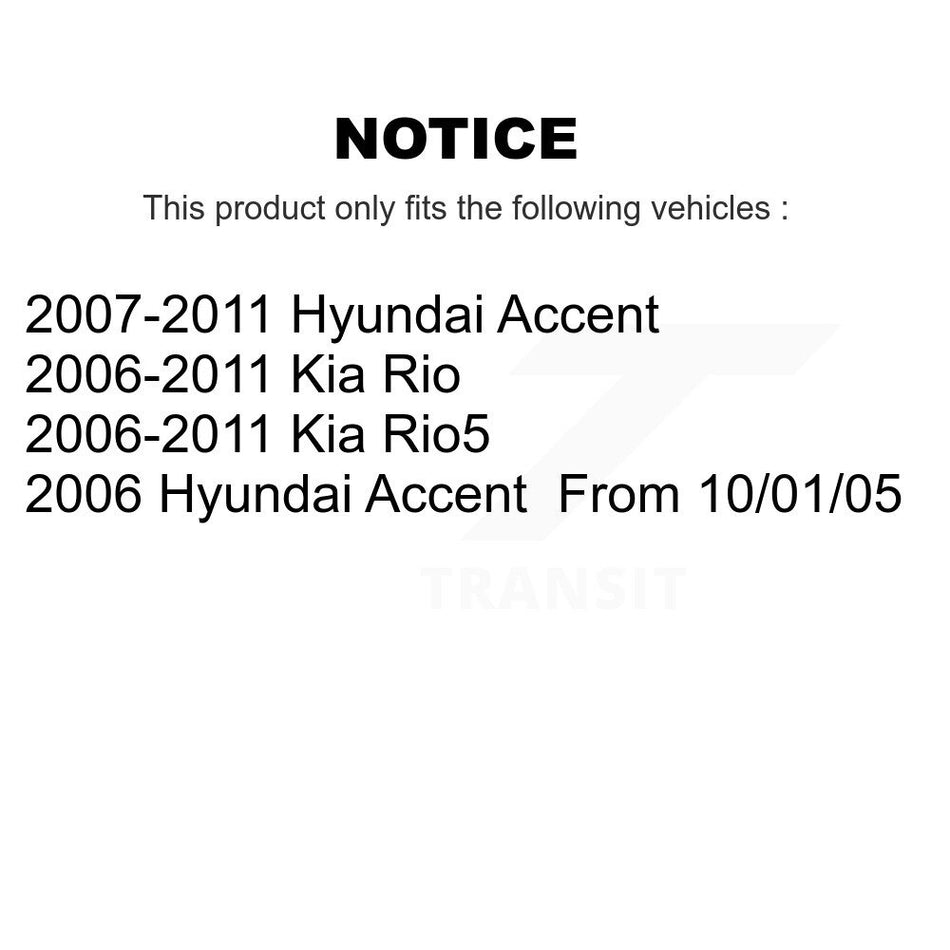 Front Rear Semi-Metallic Brake Pads And Drum Shoes Kit For Hyundai Accent Kia Rio Rio5 KFN-100017