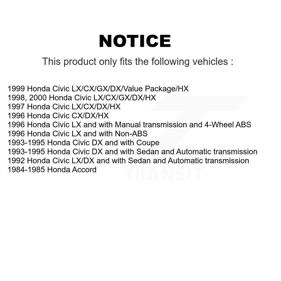 Front Rear Semi-Metallic Brake Pads And Drum Shoes Kit For Honda Civic Accord KFN-100049