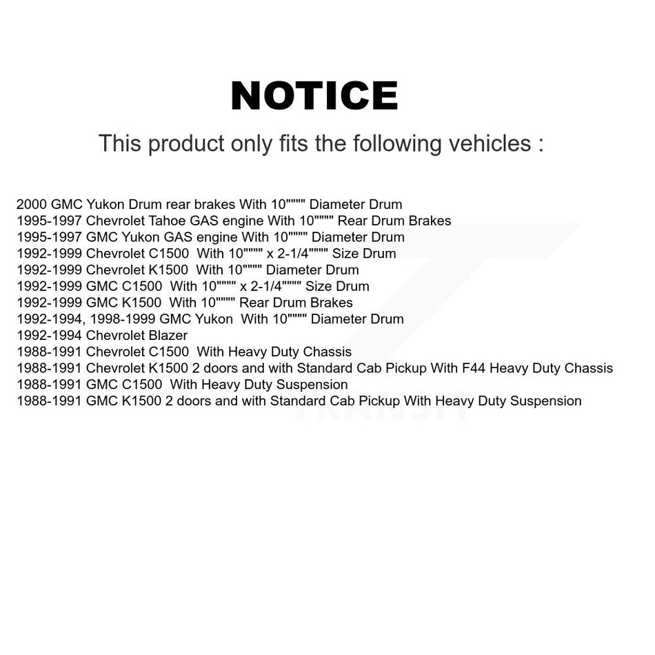 Front Rear Semi-Metallic Brake Pads And Drum Shoes Kit For Chevrolet C1500 K1500 GMC Tahoe Yukon Blazer KFN-100056
