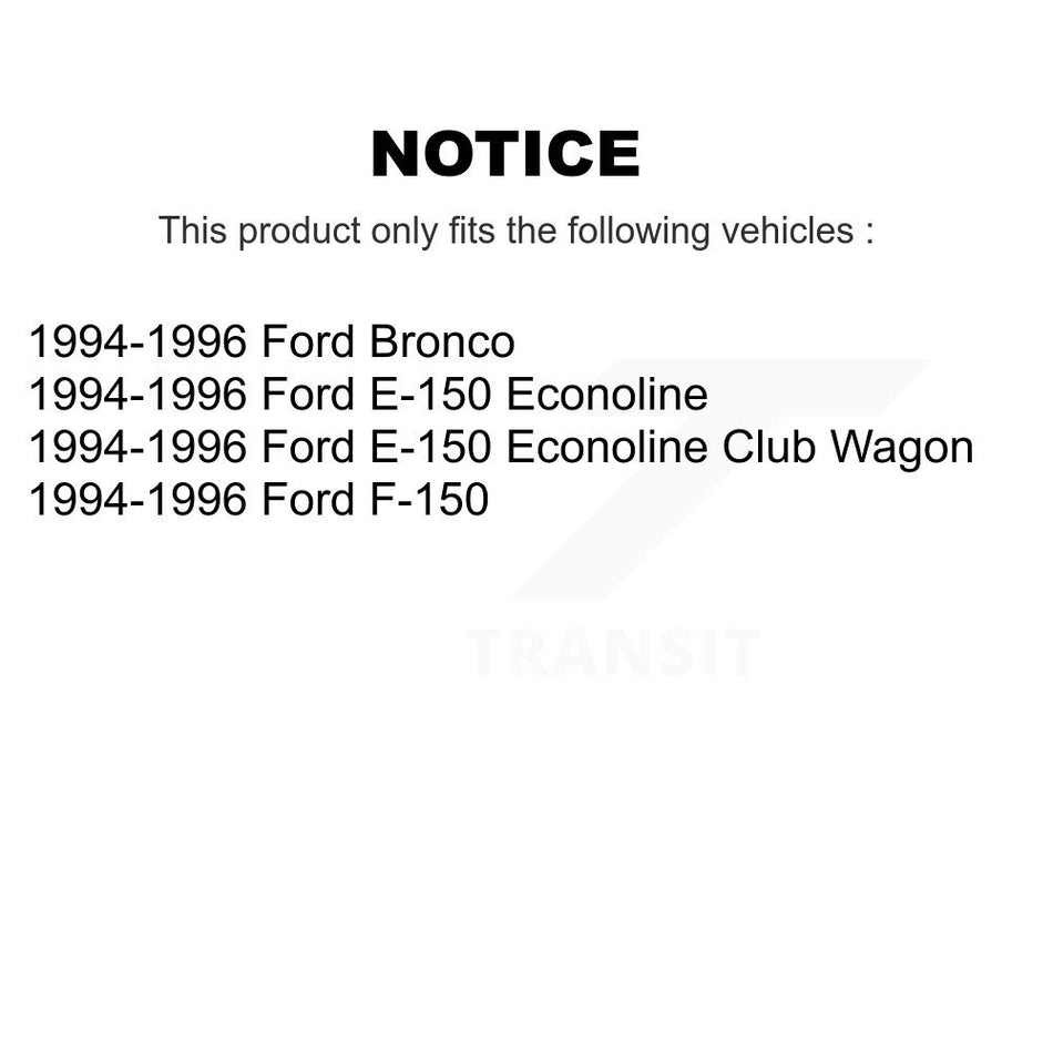 Front Rear Semi-Metallic Brake Pads And Drum Shoes Kit For 1994-1996 Ford F-150 Bronco E-150 Econoline Club Wagon KFN-100100