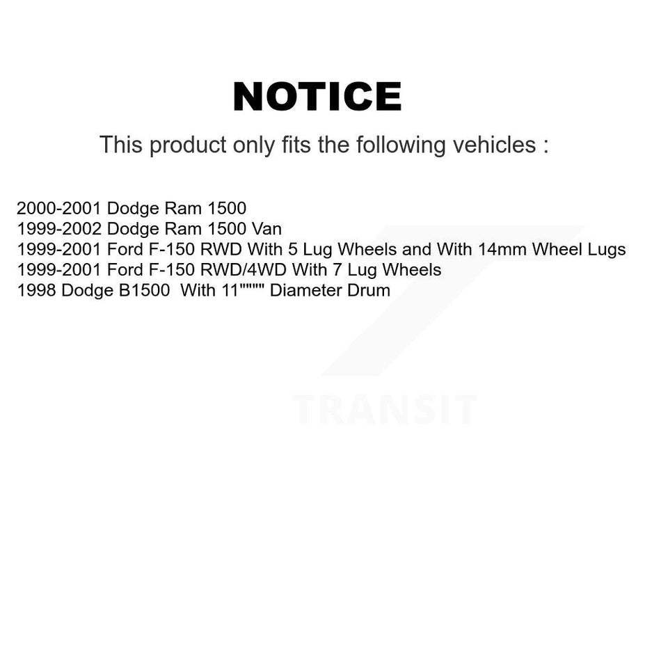 Front Rear Semi-Metallic Brake Pads And Drum Shoes Kit For Ford F-150 Dodge Ram 1500 Van B1500 KFN-100122