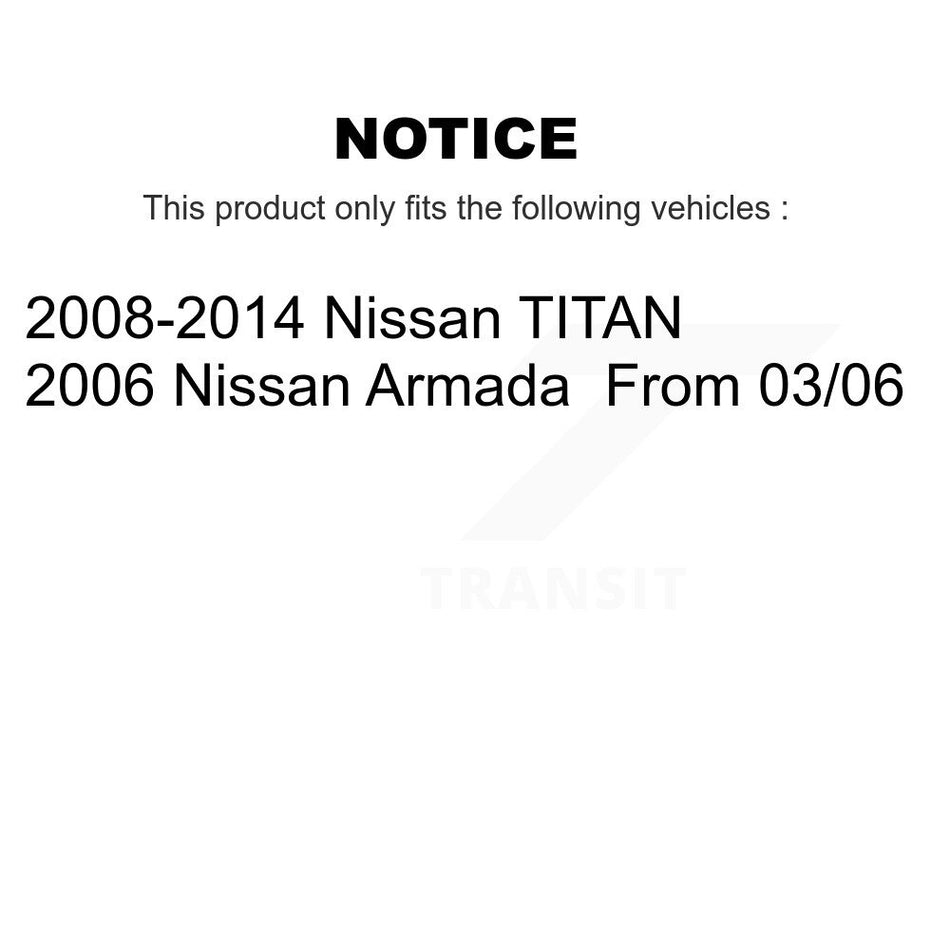Front Rear Semi-Metallic Brake Pads And Parking Shoes Kit For Nissan Titan Armada TITAN KFN-100523