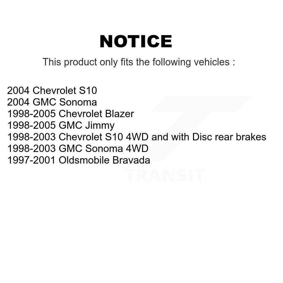 Front Rear Semi-Metallic Brake Pads And Parking Shoes Kit For Chevrolet S10 Blazer GMC Sonoma Jimmy Oldsmobile Bravada KFN-100538