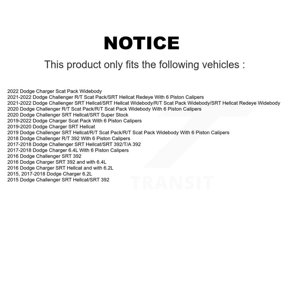 Front Rear Semi-Metallic Brake Pads And Parking Shoes Kit For Dodge Charger Challenger KFN-100608