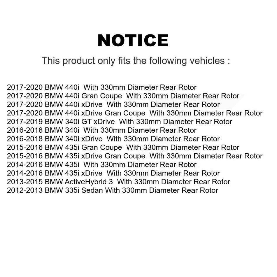 Front Rear Semi-Metallic Brake Pads And Parking Shoes Kit For BMW 335i 340i 440i xDrive Gran Coupe 435i ActiveHybrid 3 GT KFN-100677