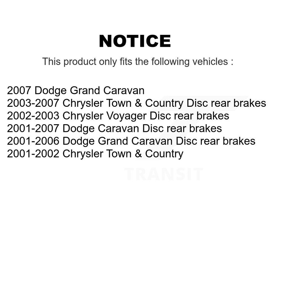 Front Rear Semi-Metallic Brake Pads And Parking Shoes Kit For Dodge Grand Caravan Chrysler Town & Country Voyager KFN-100681