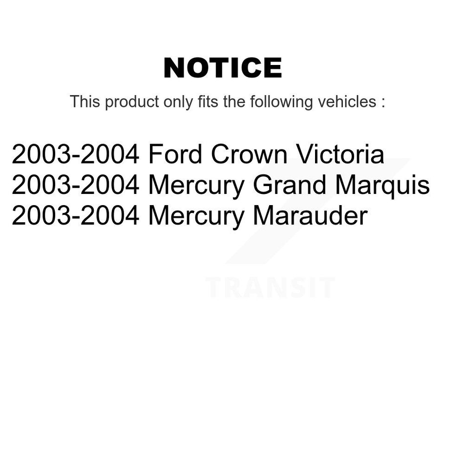 Front Rear Semi-Metallic Brake Pads And Parking Shoes Kit For 2003-2004 Mercury Grand Marquis Ford Crown Victoria Marauder KFN-100795