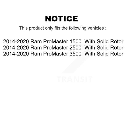 Front Rear Semi-Metallic Brake Pads And Parking Shoe Kit For Ram ProMaster 2500 3500 1500 KFN-100866