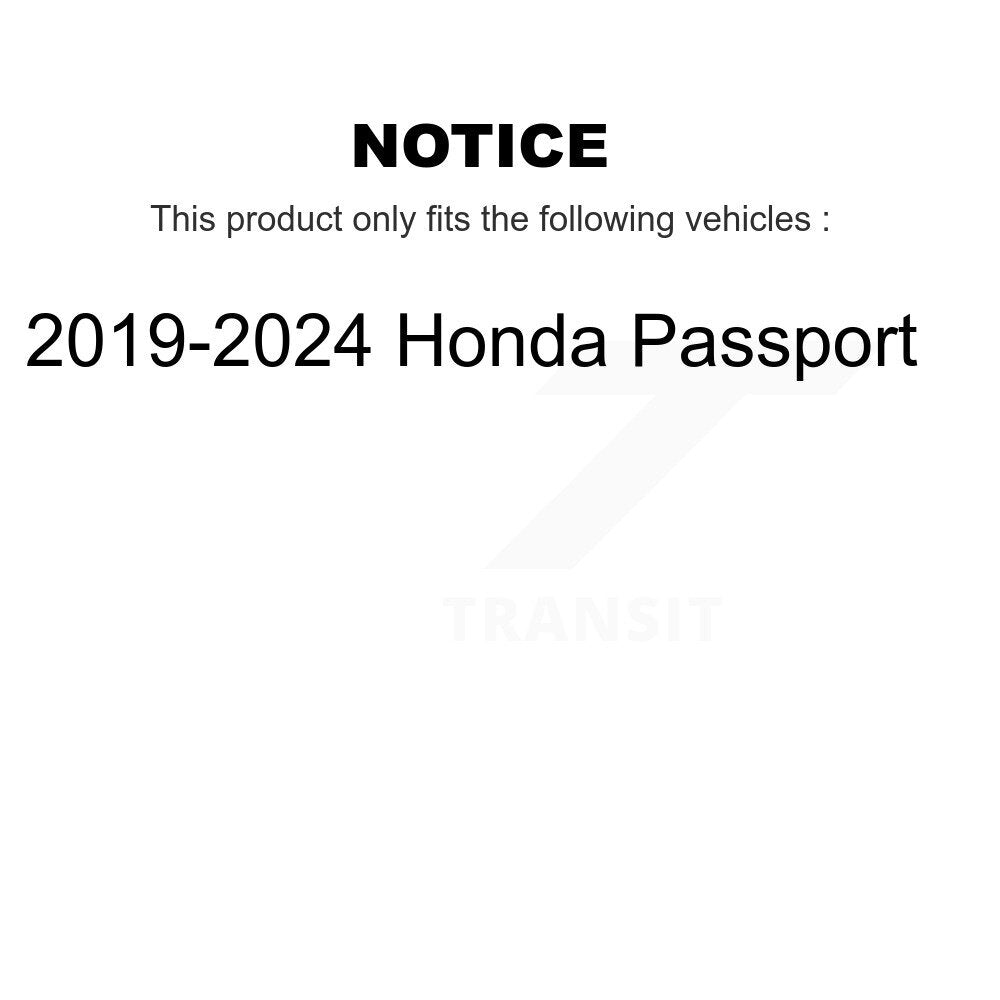 Front Rear Semi-Metallic Brake Pads And Parking Shoes Kit For 2019-2024 Honda Passport KFN-100874