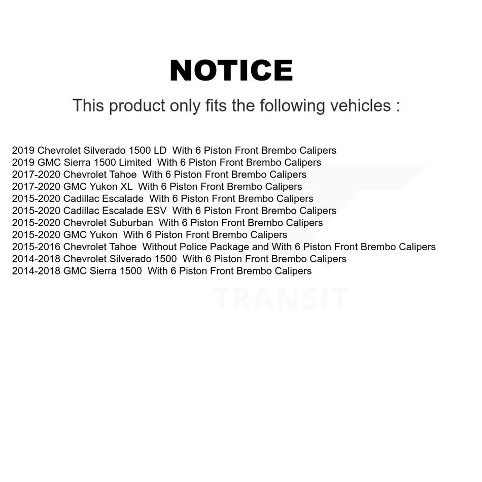 Front Rear Semi-Metallic Brake Pads Parking Shoes Kit For GMC Chevrolet Sierra 1500 Tahoe KFN-100875