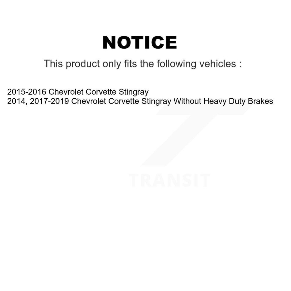 Front Rear Semi-Metallic Brake Pads And Parking Shoes Kit For Chevrolet Corvette Stingray KFN-100890