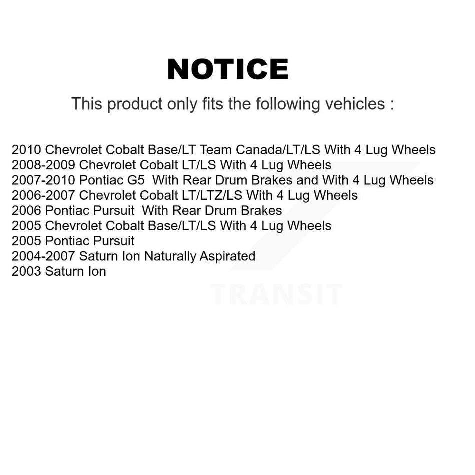 Front Coated Disc Brake Rotors Pair For Chevrolet Cobalt Saturn Ion Pontiac G5 Pursuit KG-100027