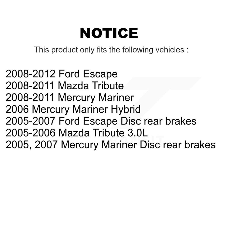 Front Coated Disc Brake Rotors Pair For Ford Escape Mercury Mariner Mazda Tribute KG-100081