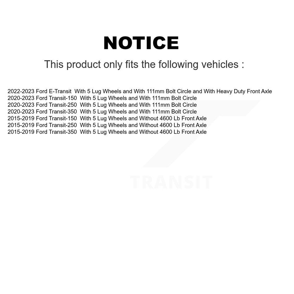 Front Coated Disc Brake Rotors Pair For Ford Transit-250 Transit-350 Transit-150 KG-100107
