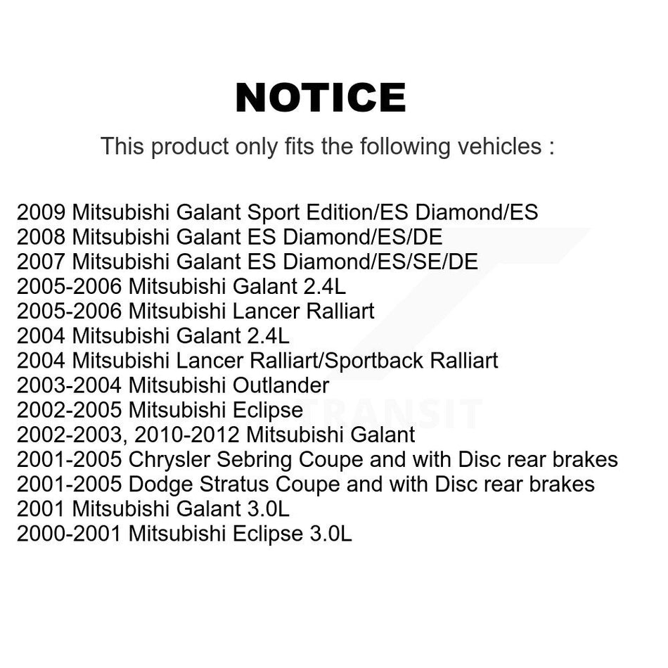 Front Coated Disc Brake Rotors Pair For Mitsubishi Galant Chrysler Sebring Dodge Stratus Eclipse Lancer Outlander KG-100117