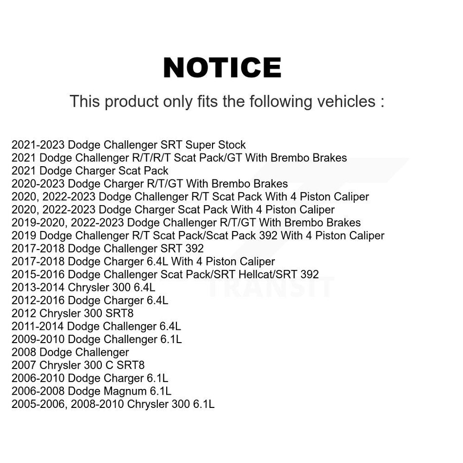 Front Coated Disc Brake Rotors Pair For Dodge Charger Chrysler 300 Challenger Magnum KG-100139