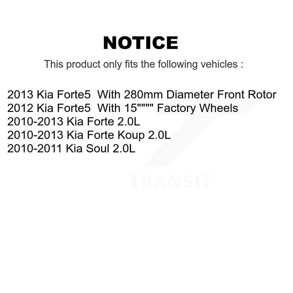 Front Coated Disc Brake Rotors Pair For Kia Forte Soul Koup Forte5 KG-100311