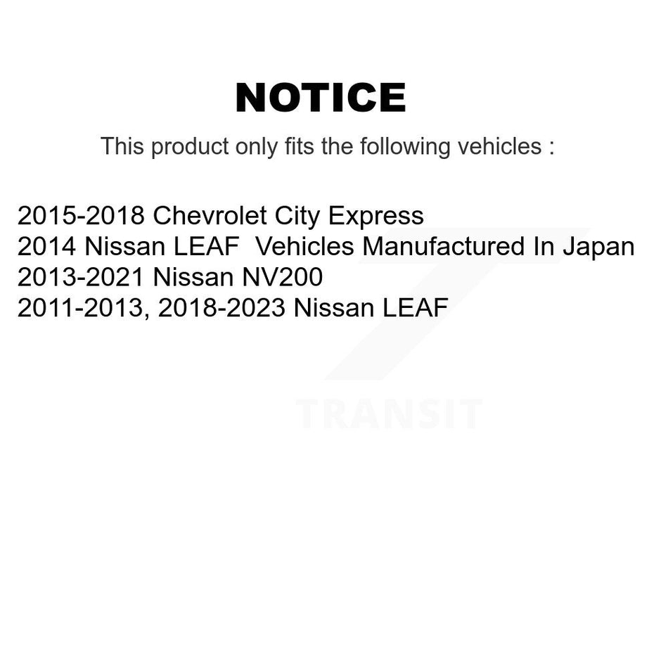 Front Coated Disc Brake Rotors Pair For Nissan NV200 LEAF Chevrolet City Express KG-100327