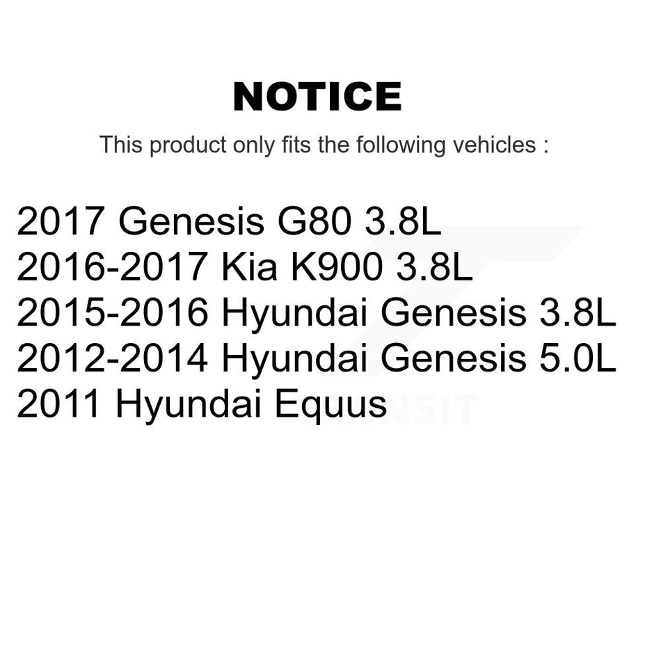 Front Coated Disc Brake Rotors Pair For Hyundai Genesis G80 Equus Kia K900 KG-100328