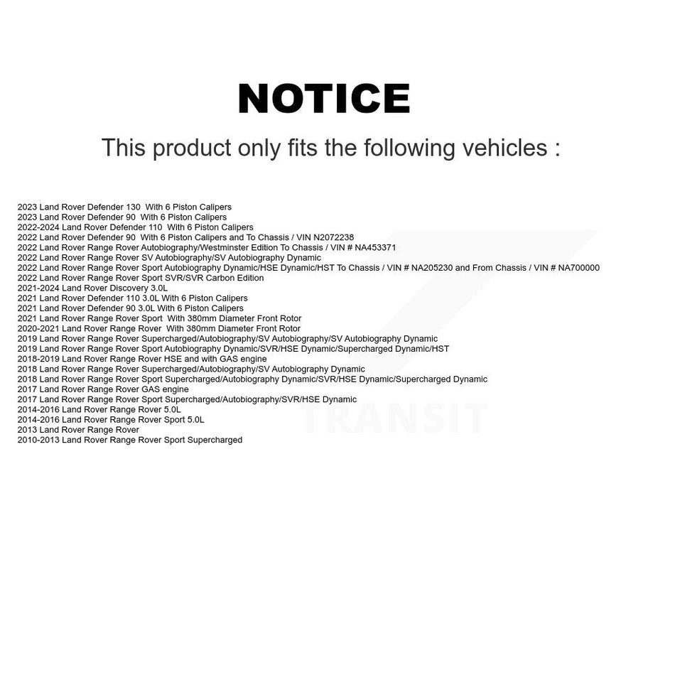 Front Coated Disc Brake Rotors Pair For Land Rover Range Sport Discovery Defender 90 110 KG-100332